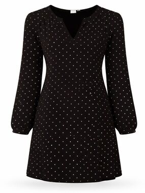 Gap Black Polka Dot Long Sleeve Dress